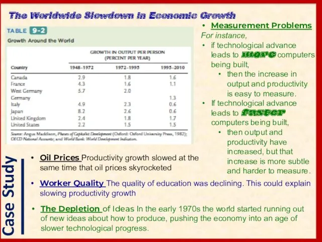 Measurement Problems For instance, if technological advance leads to more