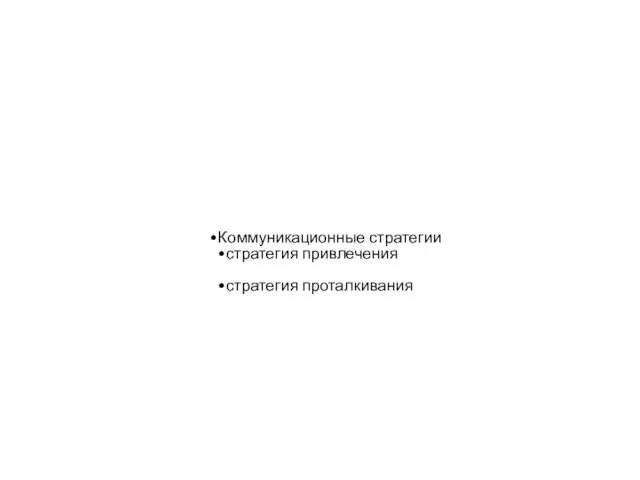 Коммуникационные стратегии стратегия привлечения стратегия проталкивания