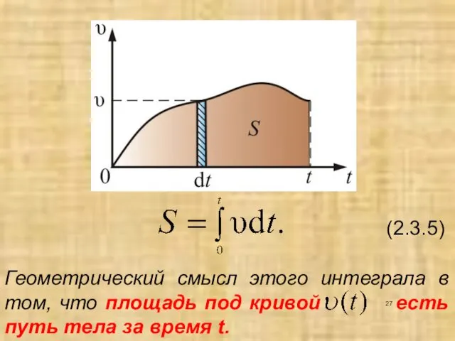 (2.3.5) Геометрический смысл этого интеграла в том, что площадь под