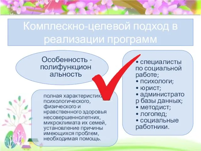 Комплескно-целевой подход в реализации программ полная характеристика психологического, физического и