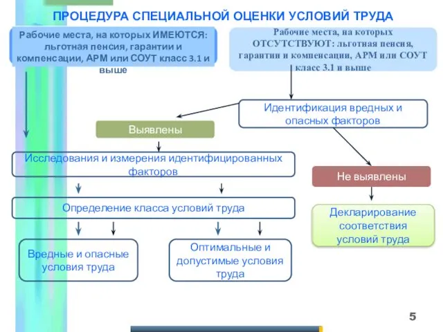 Выявлены Не выявлены Исследования и измерения идентифицированных факторов Идентификация вредных