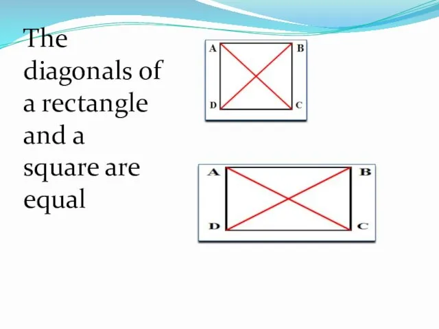 The diagonals of a rectangle and a square are equal