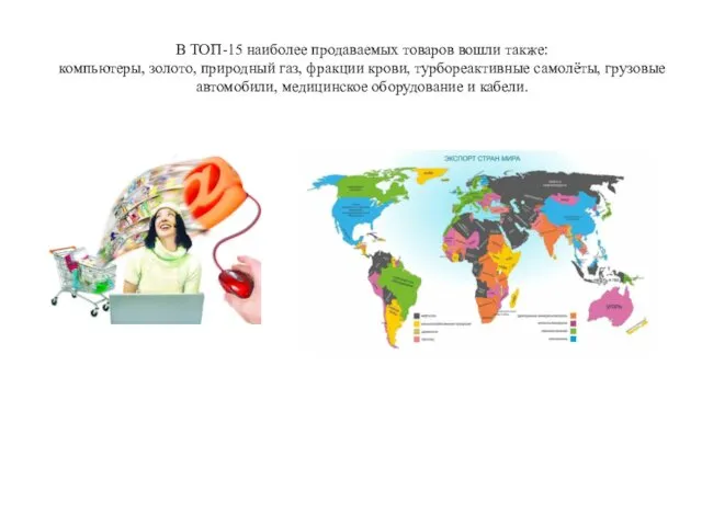 В ТОП-15 наиболее продаваемых товаров вошли также: компьютеры, золото, природный