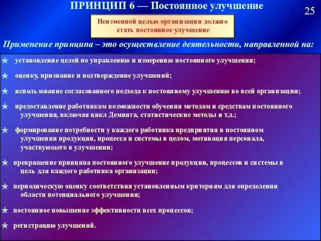 ПРИНЦИП 6 — Постоянное улучшение