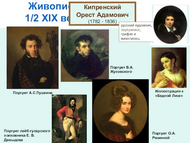 Живопись 1/2 XIХ века Кипренский Орест Адамович (1782 - 1836)