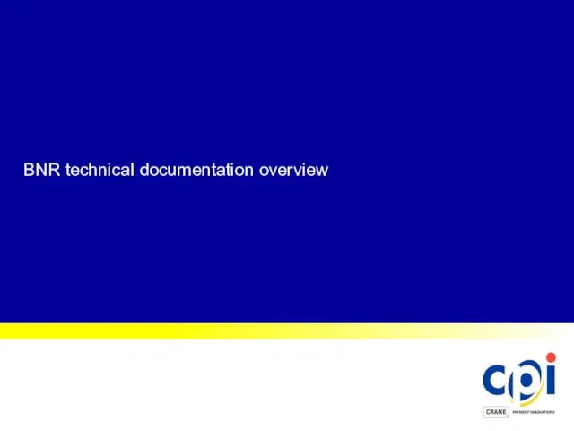BNR technical documentation overview