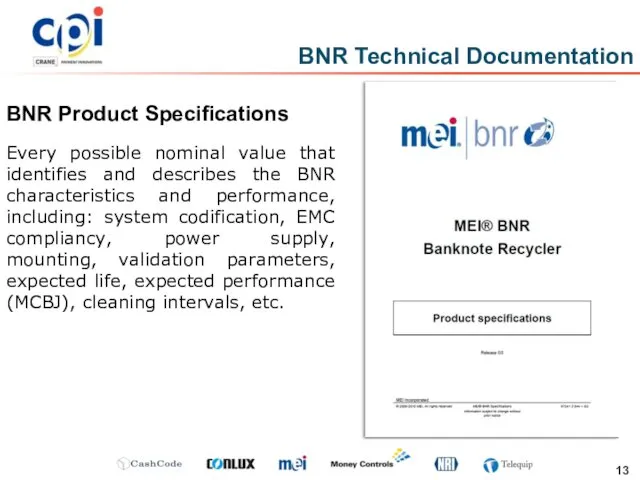 BNR Technical Documentation BNR Product Specifications Every possible nominal value