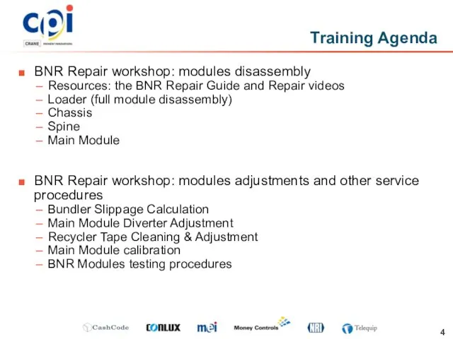 BNR Repair workshop: modules disassembly Resources: the BNR Repair Guide and Repair videos