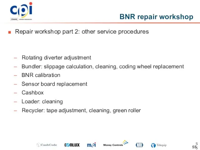 Repair workshop part 2: other service procedures BNR repair workshop Rotating diverter adjustment