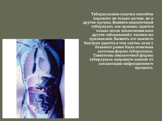 Туберкулезная палочка способна поражать не только легкие, но и другие