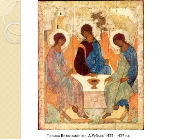 Троица Ветхозаветная. А.Рублев. 1422- 1427 г.г.