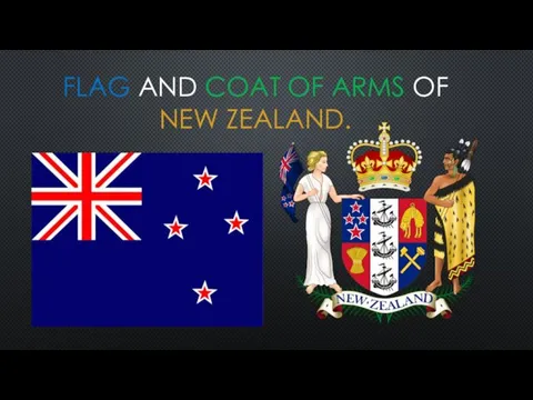 FLAG AND COAT OF ARMS OF NEW ZEALAND.