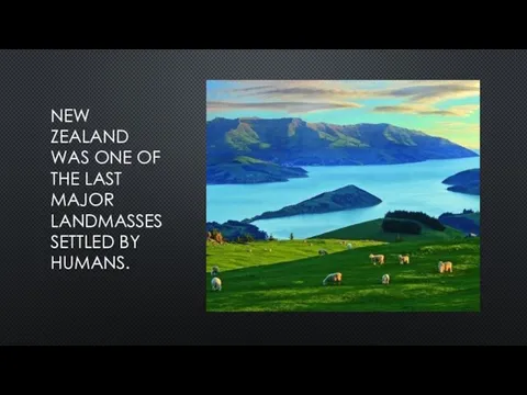 NEW ZEALAND WAS ONE OF THE LAST MAJOR LANDMASSES SETTLED BY HUMANS.