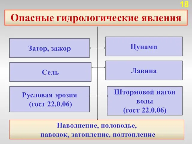 Опасные гидрологические явления Затор, зажор Сель Лавина Штормовой нагон воды