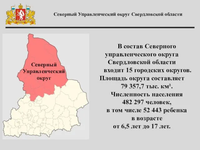 Северный Управленческий округ Свердловской области В состав Северного управленческого округа