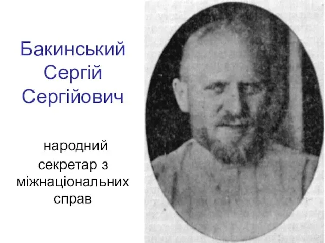 Бакинський Сергій Сергійович народний секретар з міжнаціональних справ