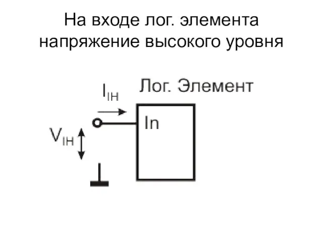 На входе лог. элемента напряжение высокого уровня