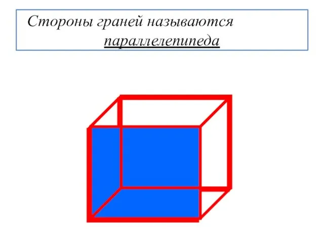 Стороны граней называются ребрами параллелепипеда