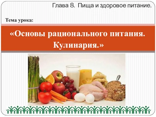 Глава 8. Пища и здоровое питание. Тема урока: «Основы рационального питания. Кулинария.»