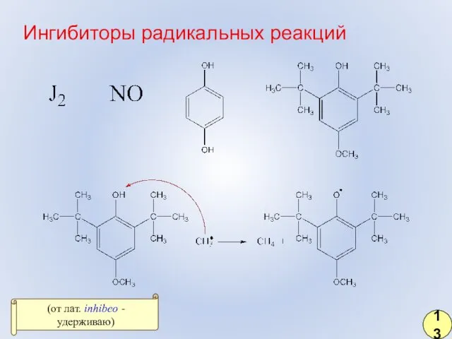 Ингибиторы радикальных реакций 13 (от лат. inhibeo - удерживаю)