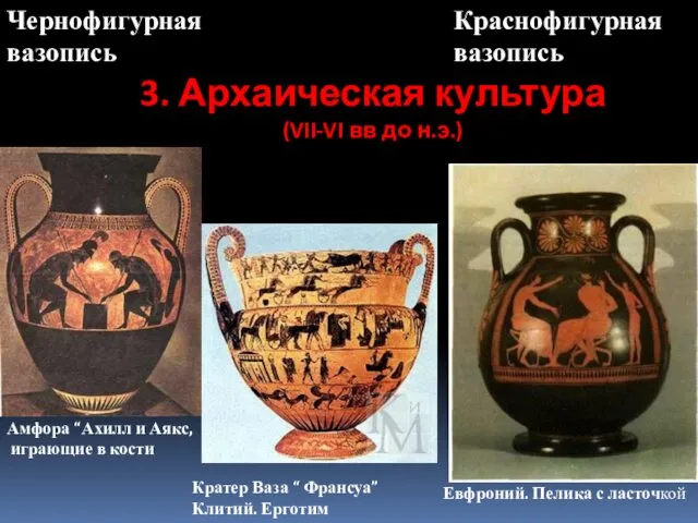 3. Архаическая культура (VII-VI вв до н.э.) Амфора “Ахилл и
