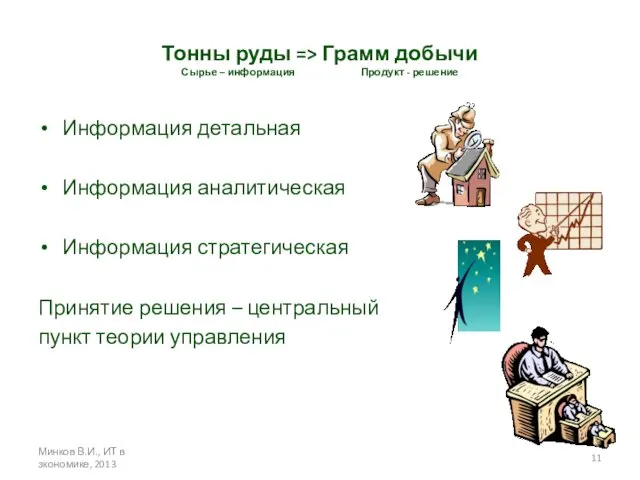 Тонны руды => Грамм добычи Сырье – информация Продукт - решение Информация детальная