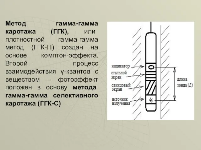 Метод гамма-гамма каротажа (ГГК), или плотностной гамма-гамма метод (ГГК-П) создан