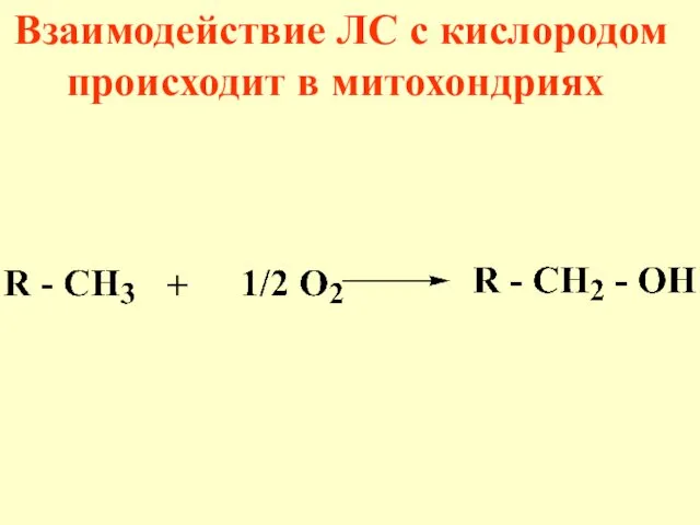 Взаимодействие ЛС с кислородом происходит в митохондриях