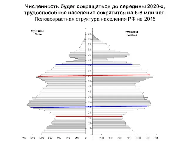 Численность будет сокращаться до середины 2020-х, трудоспособное население сократится на