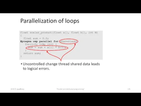 Parallelization of loops © М.Л. Цымблер "Parallel and distributed programming"