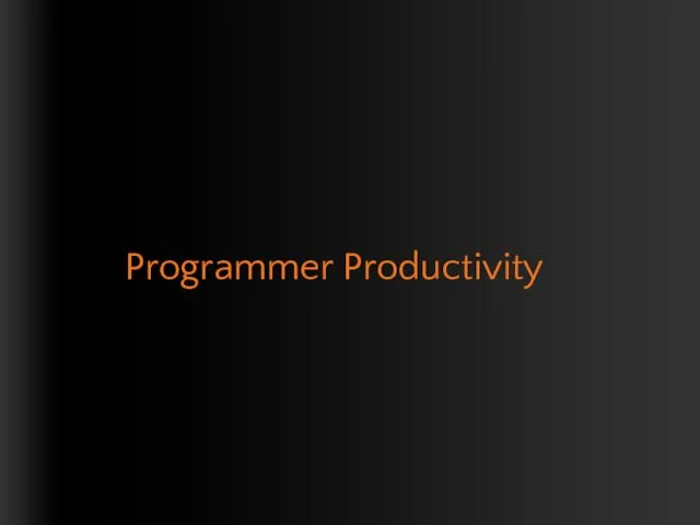 Programmer Productivity