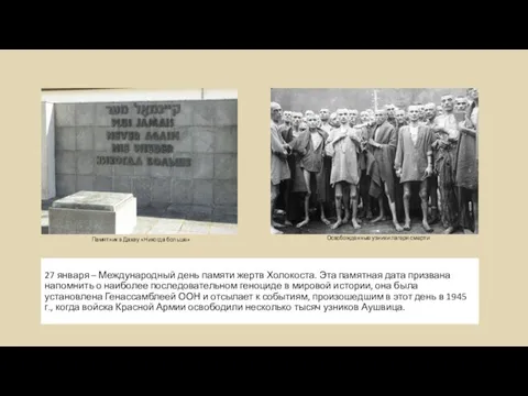 27 января – Международный день памяти жертв Холокоста. Эта памятная