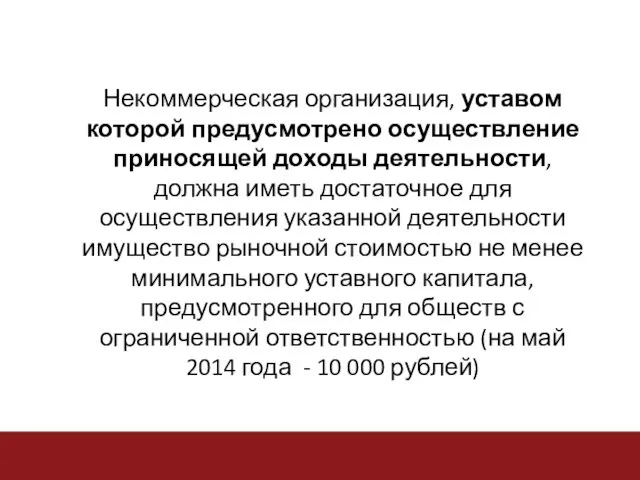 Некоммерческая организация, уставом которой предусмотрено осуществление приносящей доходы деятельности, должна