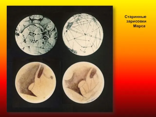 Старинные зарисовки Марса.