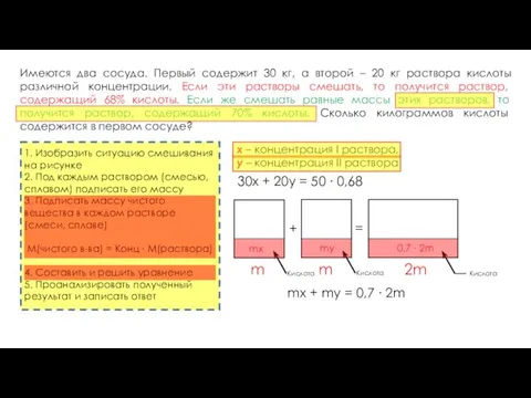 Имеются два сосуда. Первый содержит 30 кг, а второй –