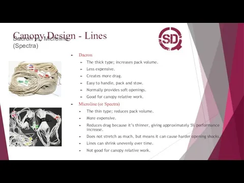 Canopy Design - Lines Dacron vs. Microline (Spectra) Dacron The