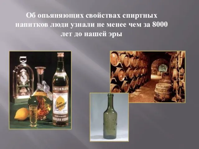 Об опьяняющих свойствах спиртных напитков люди узнали не менее чем за 8000 лет до нашей эры