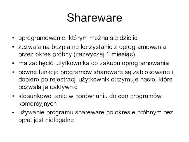 Shareware oprogramowanie, którym można się dzielić zezwala na bezpłatne korzystanie