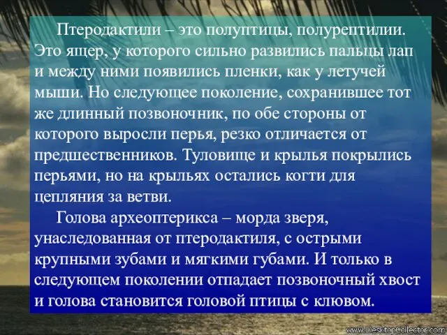 Птеродактили – это полуптицы, полурептилии. Это ящер, у которого сильно