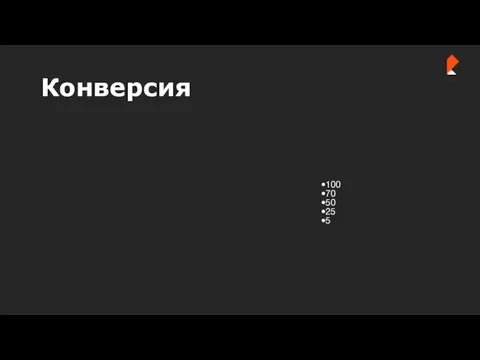 Конверсия 100 70 50 25 5