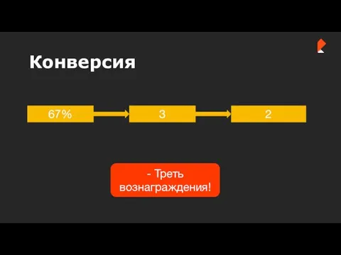 Конверсия 67% 3 2 - Треть вознаграждения!