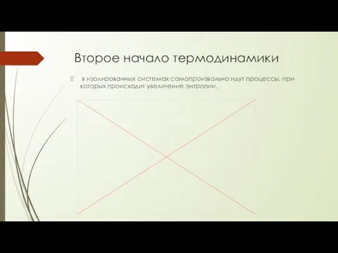 Второе начало термодинамики в изолированных системах самопроизвольно идут процессы, при которых происходит увеличение энтропии.