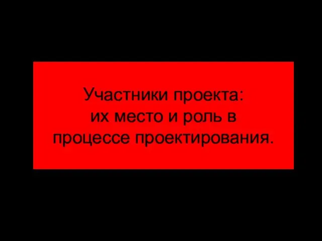 Участники проекта: их место и роль в процессе проектирования.