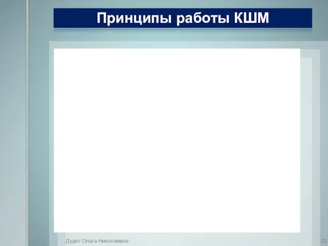 Принципы работы КШМ Дудко Ольга Николаевна