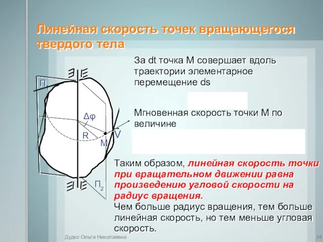 За dt точка М совершает вдоль траектории элементарное перемещение ds