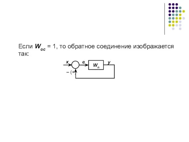 Если Wос = 1, то обратное соединение изображается так: