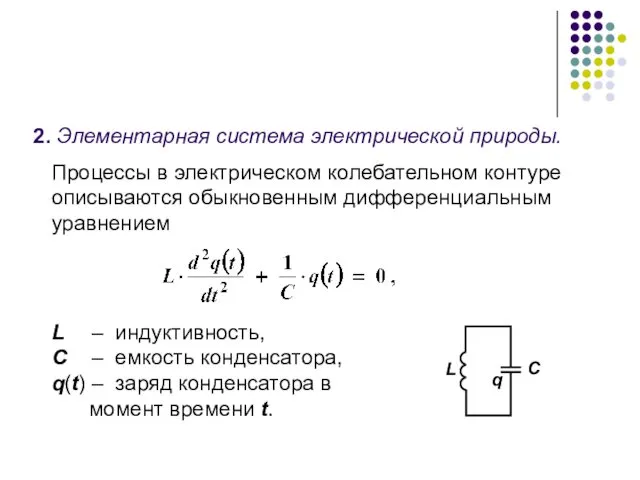 2. Элементарная система электрической природы. Процессы в электрическом колебательном контуре