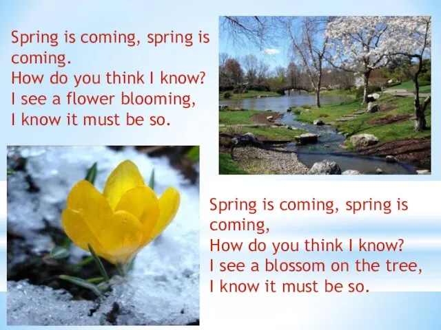 Spring is coming, spring is coming. How do you think