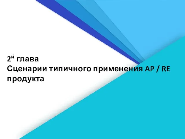 2й глава Сценарии типичного применения AP / RE продукта