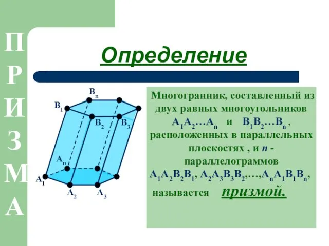 Многогранник, составленный из двух равных многоугольников A1А2…Аn и B1B2…Bn ,